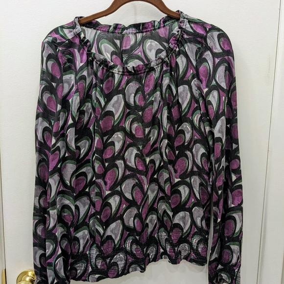 Hudson's Bay silk blouse peacock/paisley pattern - M - Picture 1 of 6